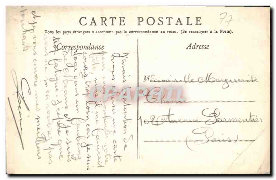 CPA Meaux Vue Prise de la Route de Nanteuil  — Rückseite