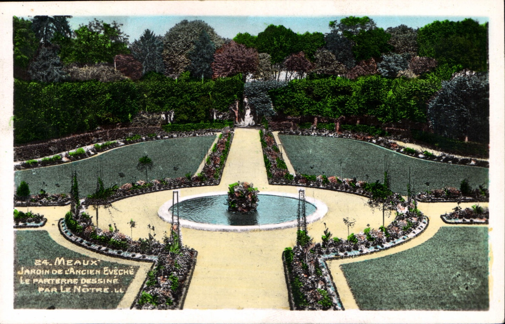Meaux — Garten des ehemaligen Bischofssitzes gezeichnet von Le Notre — anonymer Verlag, n° 24