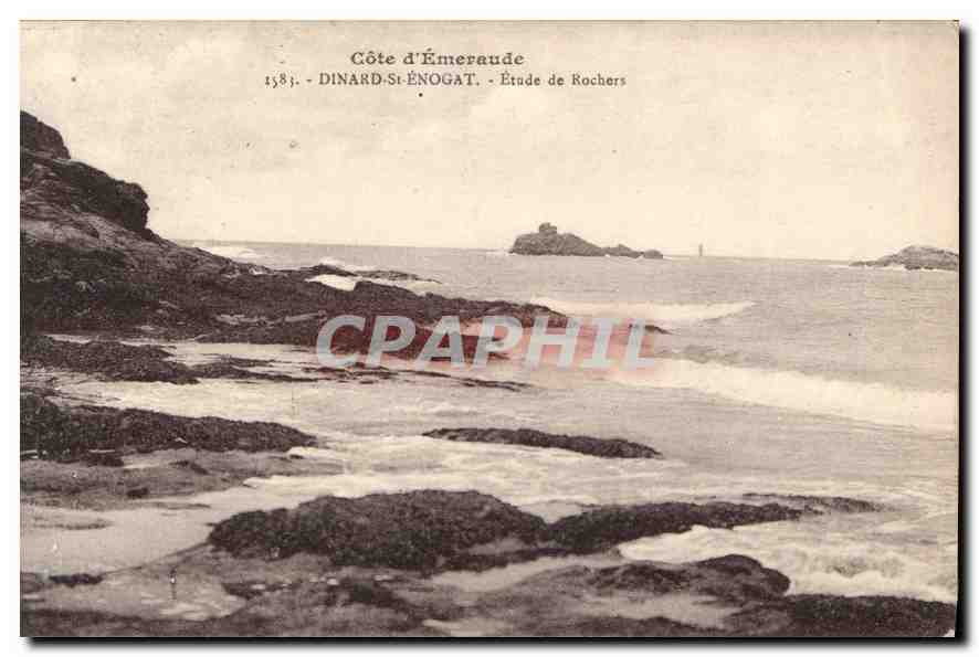 CPA Dinard St Enogat Etude de Rochers 