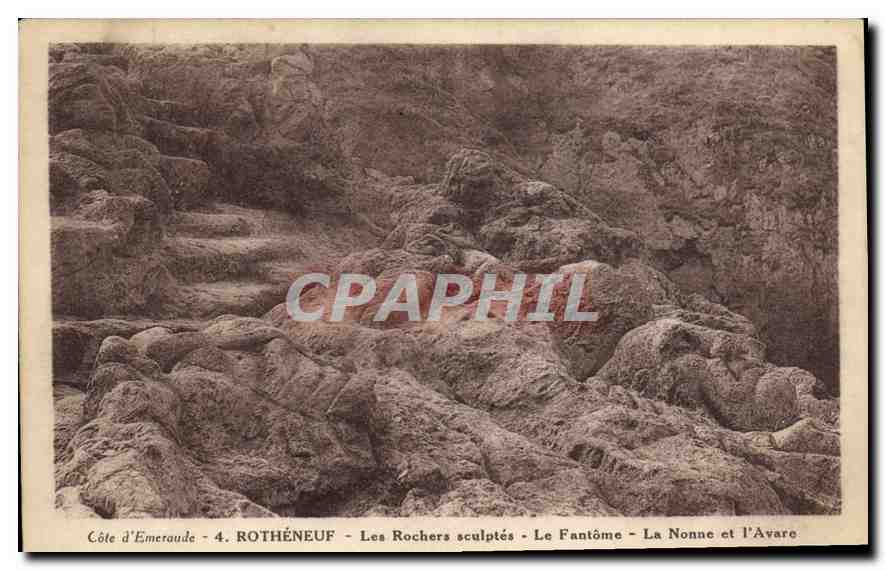 CPA Rotheneuf Les Rochers Sculptes Le Fantome La Nome et l'Avaye 