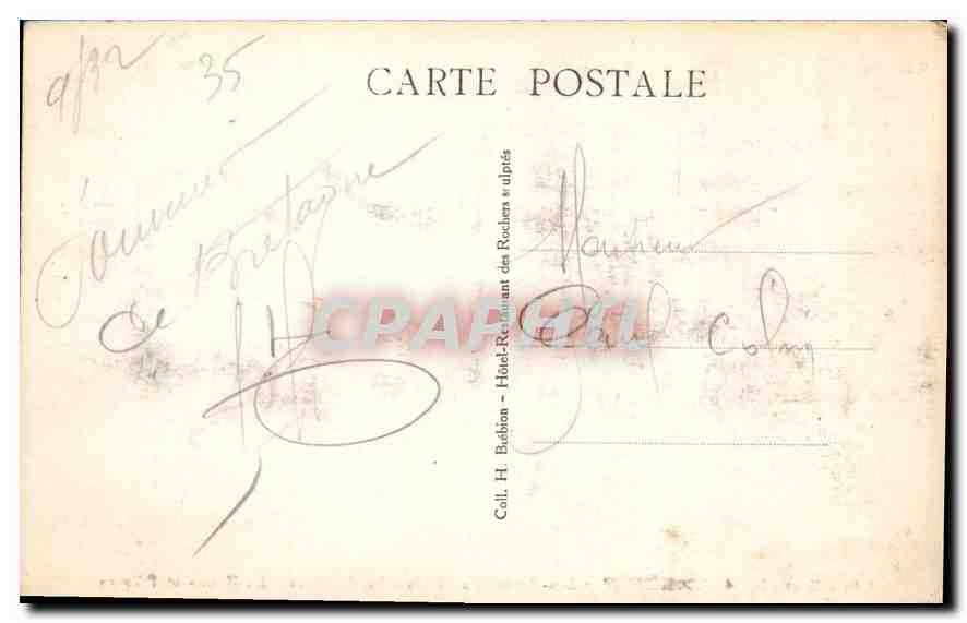 CPA Rotheneuf Les Rochers Sculptes Le Fantome La Nome et l'Avaye  — Rückseite