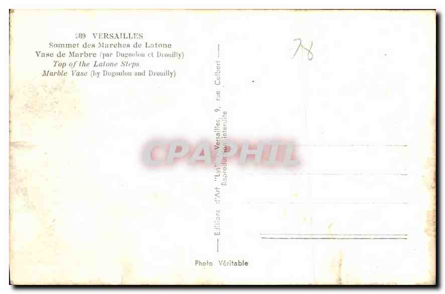 CPA Versailles Sommet des Marches de Latone  — Verso