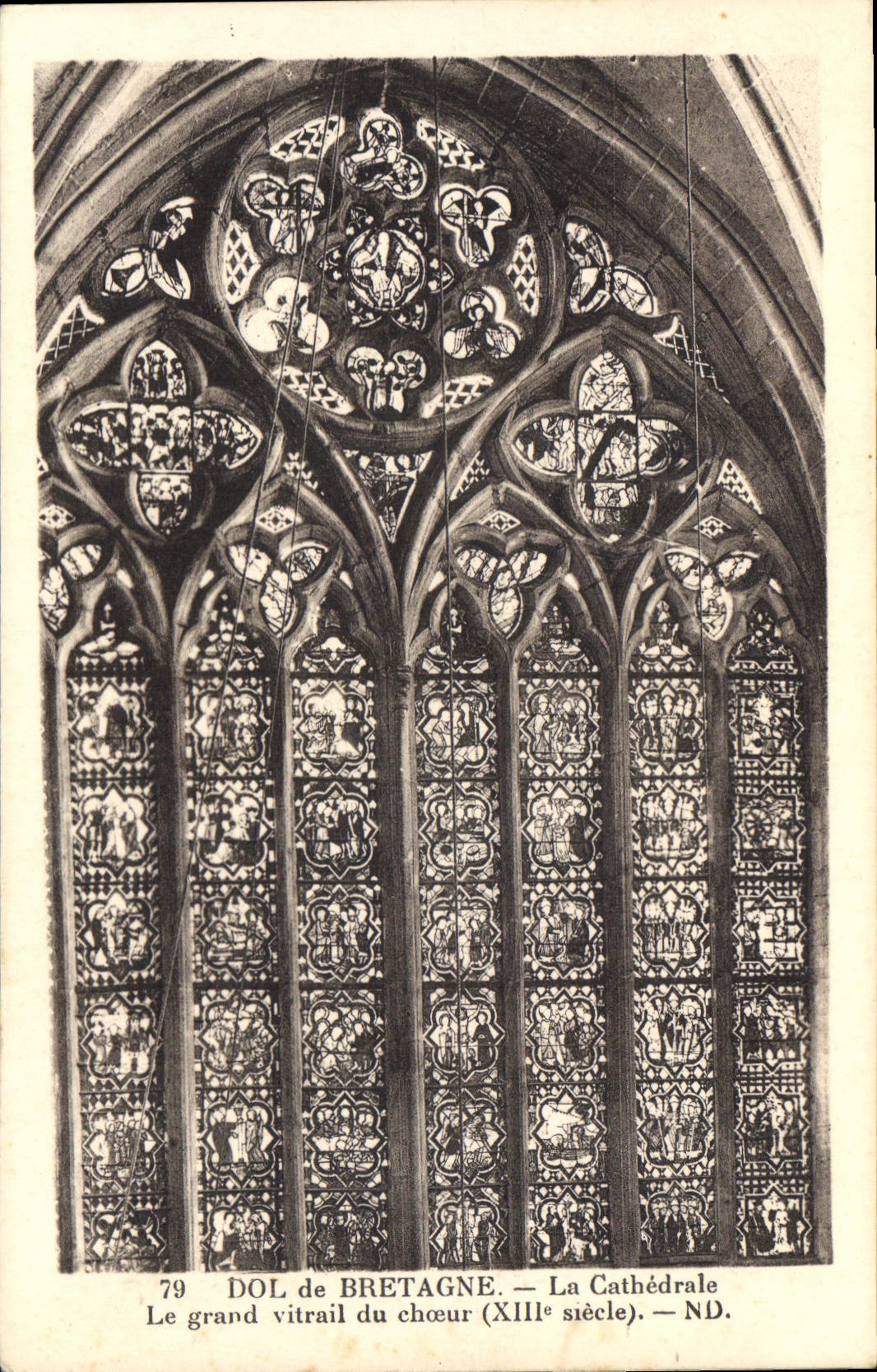 Dol de Bretagne — La Cathédrale, Le grand vitrail du chœur (XIIIe siècle) — N.D.