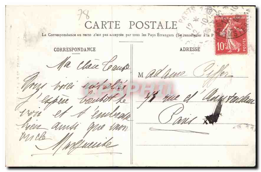 CPA Versailles Le Parc du Chateau L'Hiver  — Rückseite