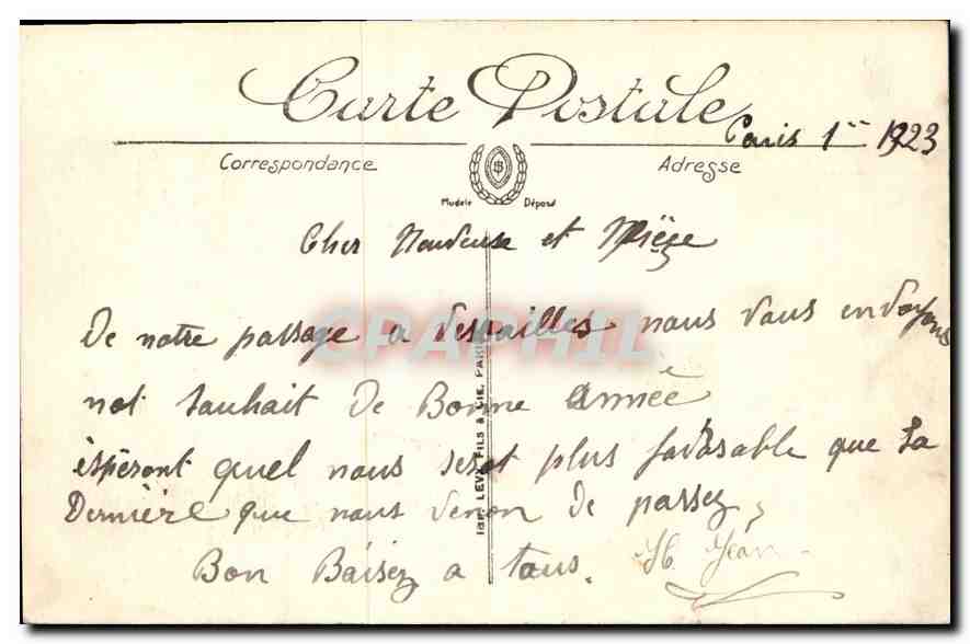 CPA Versailles Vue Generale prise a Vol d'Oiseau  — Verso