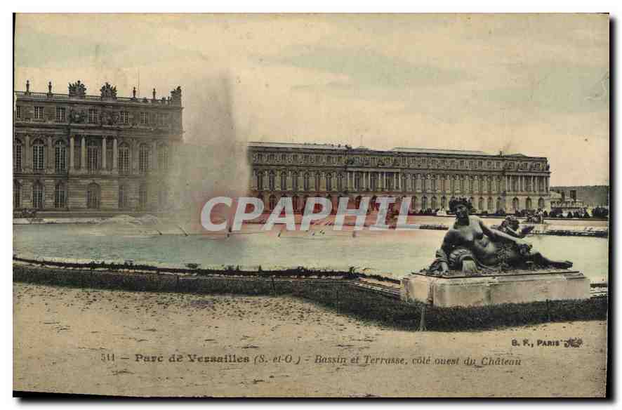 CPA Parc de Versailles Bassin et Terrasse Cote Ouest du Chateau 