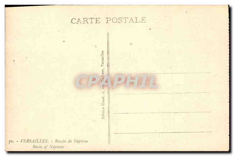 CPA Versailles Bassin de Neptune  — Rückseite