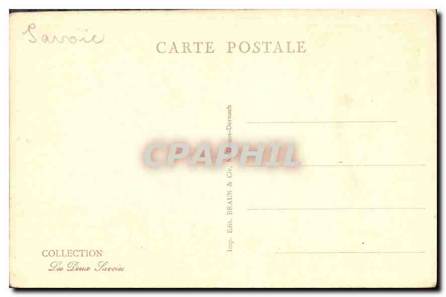 Château de Duingt et les Dents de Lanfon — Lac d'Annecy — Collection Les Deux Savoie — Verso