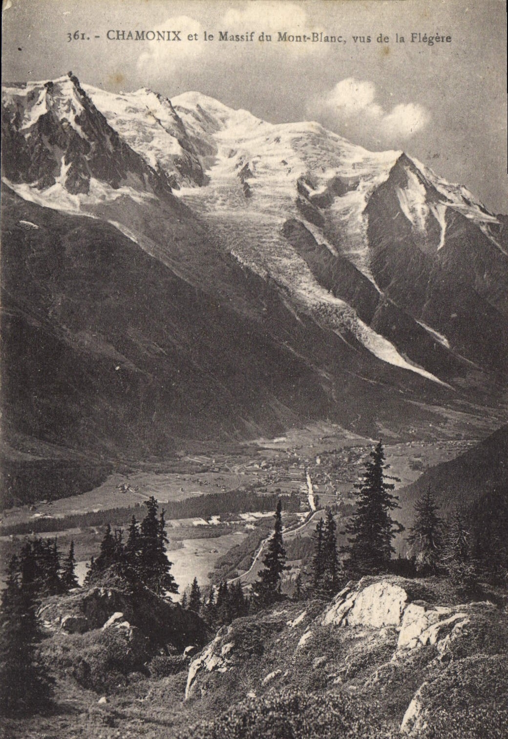 Chamonix et le Massif du Mont-Blanc, vus de la Flégère — Éditeur non identifié, n° 361
