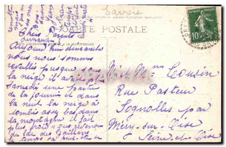 Chamonix et le Massif du Mont-Blanc, vus de la Flégère — Éditeur non identifié, n° 361 — Verso