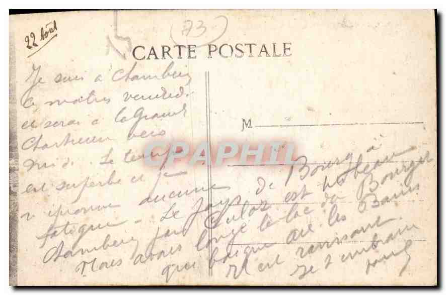 CPA Chambery Savoie Vue generale le Mont Nivolet  — Rückseite