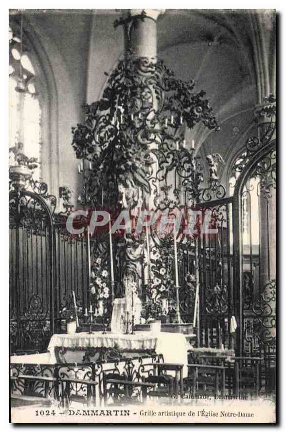 CPA Dammartin Grille artistique de l'Eglise Notre Dame 