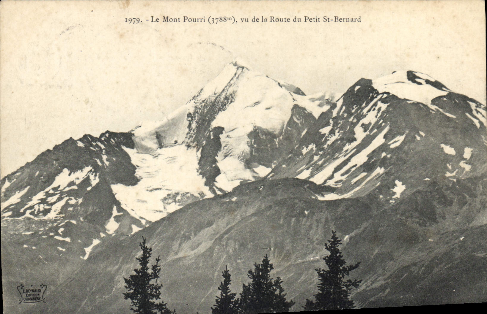 CPA Le Mont Pourri vu de la Route du Petit St Bernard 