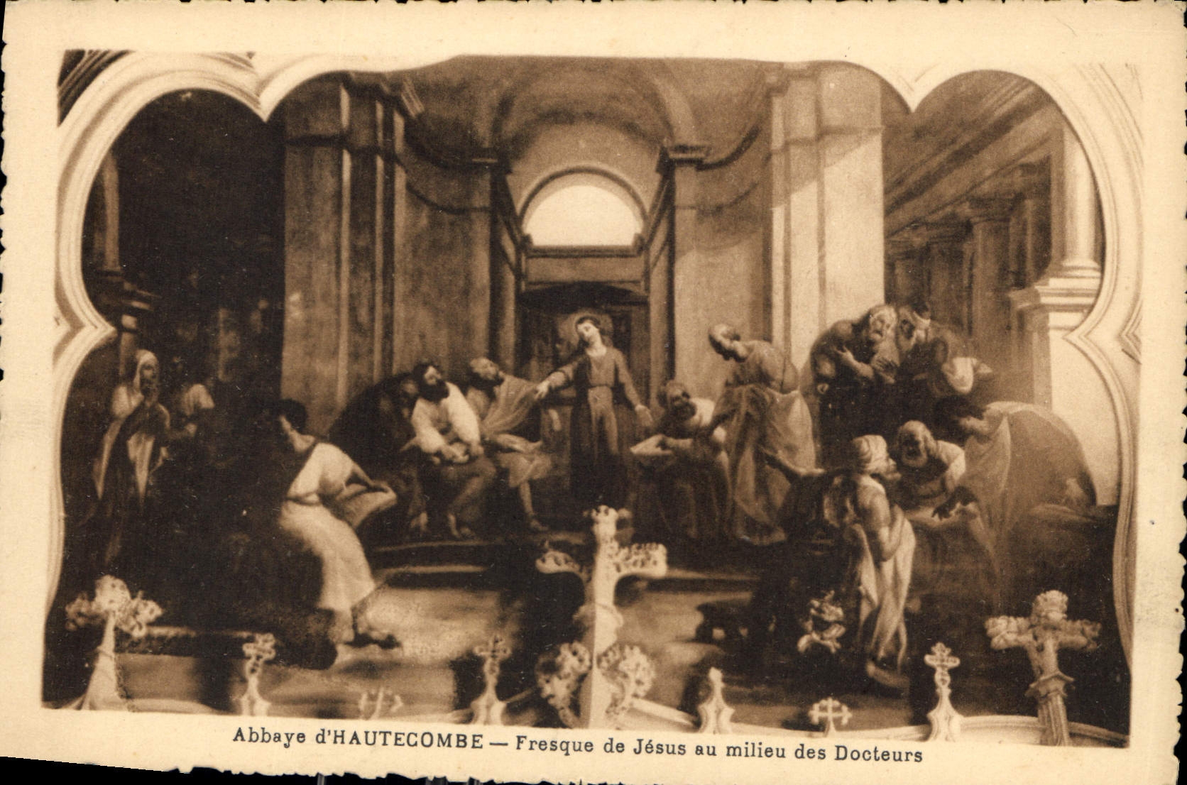 CPA Abbaye d'Hautecombe Fresque de Jesus au milieu des docteurs 