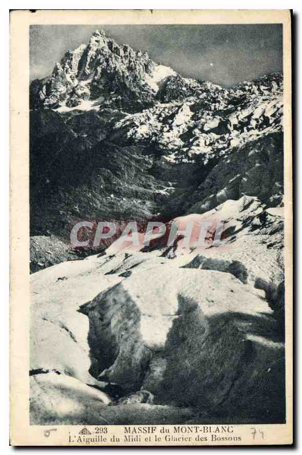 L'Aiguille du Midi et le Glacier des Bossons — MASSIF du MONT-BLANC — CPAPHIL n°293