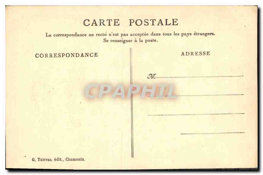 CPA Chamonix Les Grands Charmoz et l'Aiguille de la Republique  — Verso