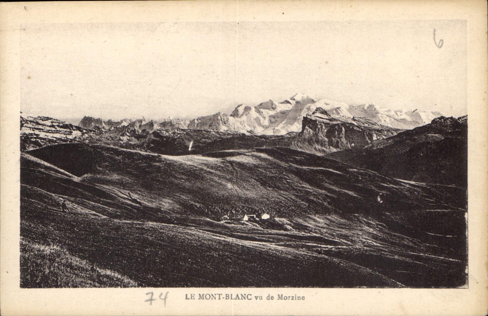 Le Mont-Blanc vu de Morzine — éditeur L. Fauras, n°74