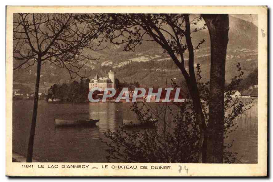 Le Lac d'Annecy — Le Château de Duingt — Éditeur BRAUN & Cie, Mulhouse-Dornach
