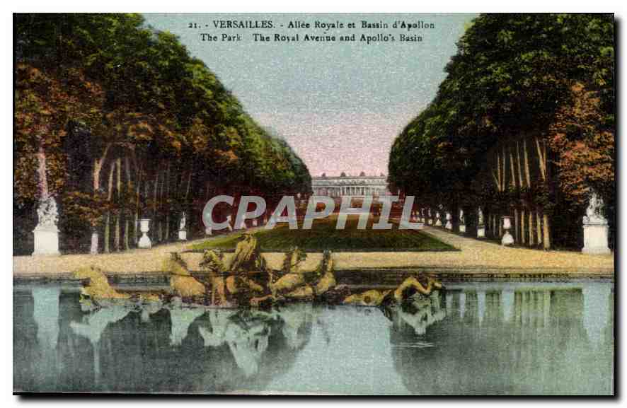 CPA Versailles Allee Royale et Bassin d'Apollon 