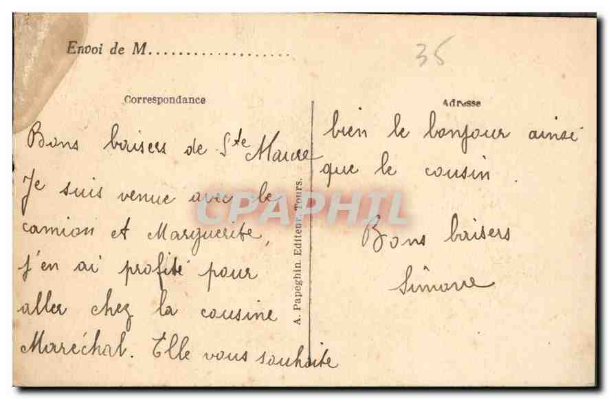CPA Ste Maure Vue Generale  — Rückseite