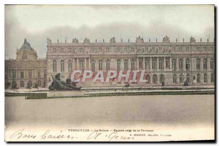 CPA Versailles Le Palais Facade cote de la Terrasse 
