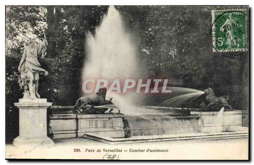CPA Parc de Versailles Combat d'animaux 