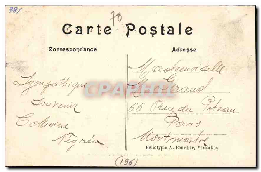 CPA Parc de Versailles Combat d'animaux  — Verso