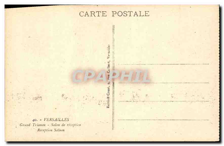 CPA Versailles Grand Trianon Salon de reception  — Rückseite