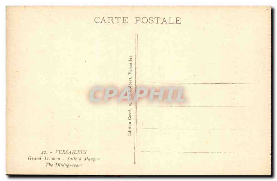 CPA Versailles Grand Trianon Salle a Manger  — Verso