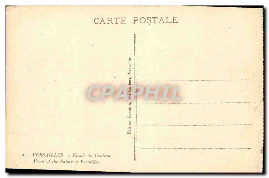 CPA Versailles Facade du Chateau  — Verso