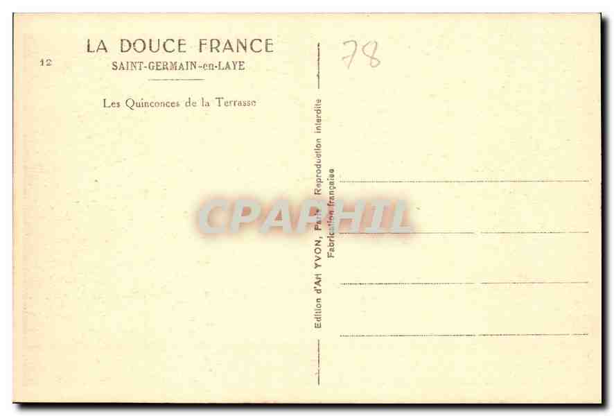 CPA Saint Germain en Laye Les Quinconces de la Terrasse  — Verso