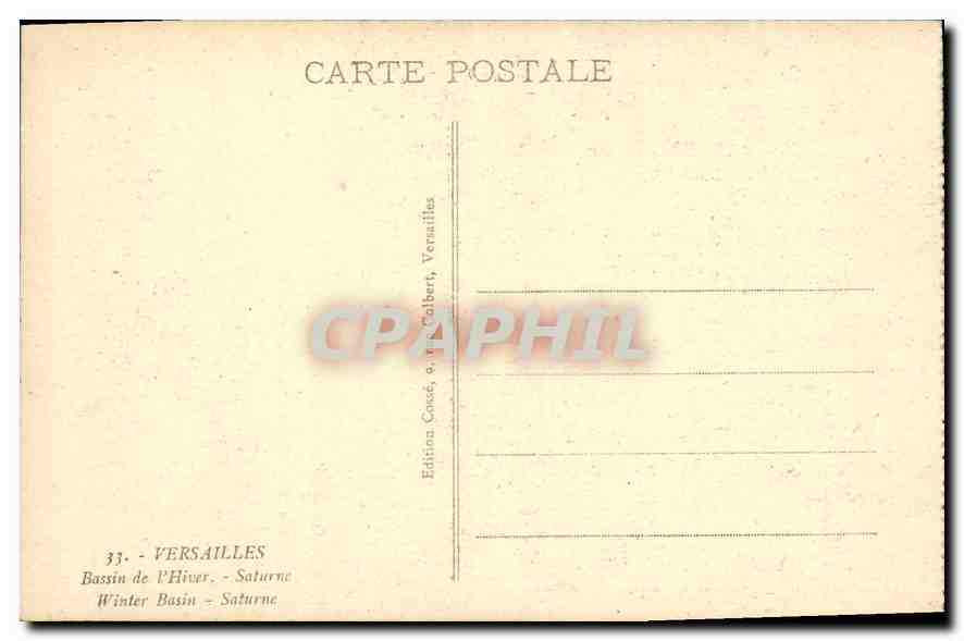 CPA Versailles Bassin de l'Hiver Saturne  — Verso