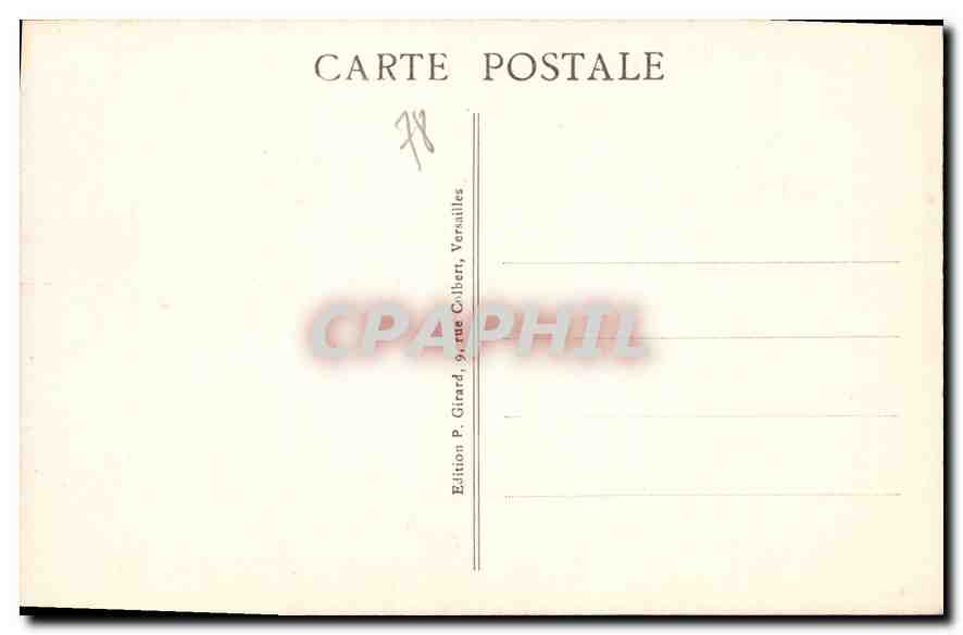 Versailles — Façade du Palais — Édition P. Girard, 9 rue Colbert, Versailles — Verso