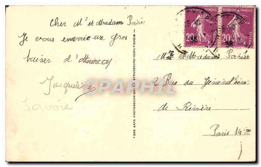 CPA Lac d'Annecy Talloires et le bout du Lac  — Verso
