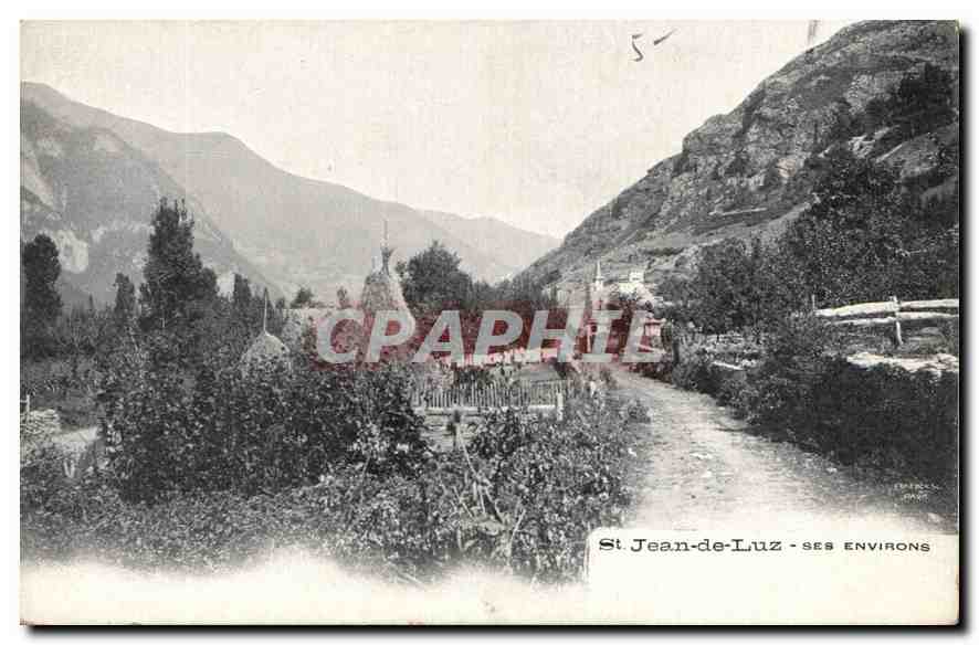 St Jean-de-Luz - ses environs — vue de paysage montagneux avec sentier et végétation — éditeur non identifié, n° de série 5