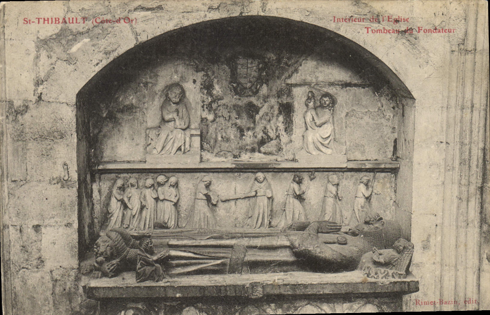 CPA St Thibault Cote d'Or Interieur de l'eglise Tombeau du fondateur