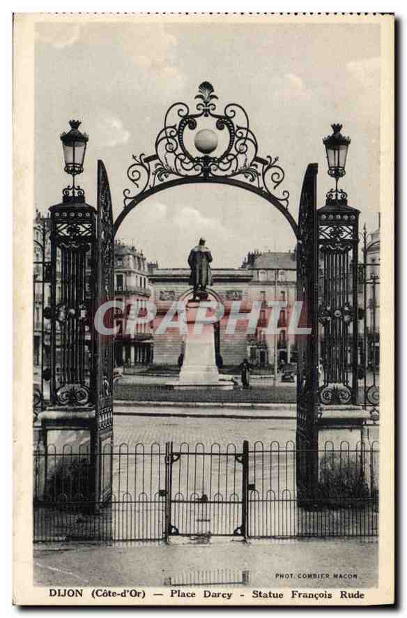 CPA Dijon Cote d'Or Place Darcy Statue Francois Rude 