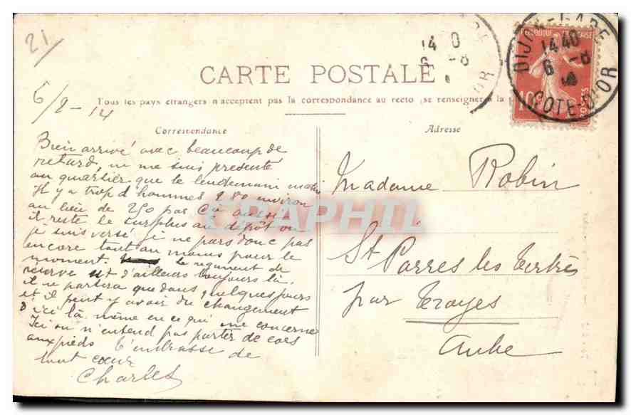 CPA Dijon Eglise Notre Dame  — Rückseite