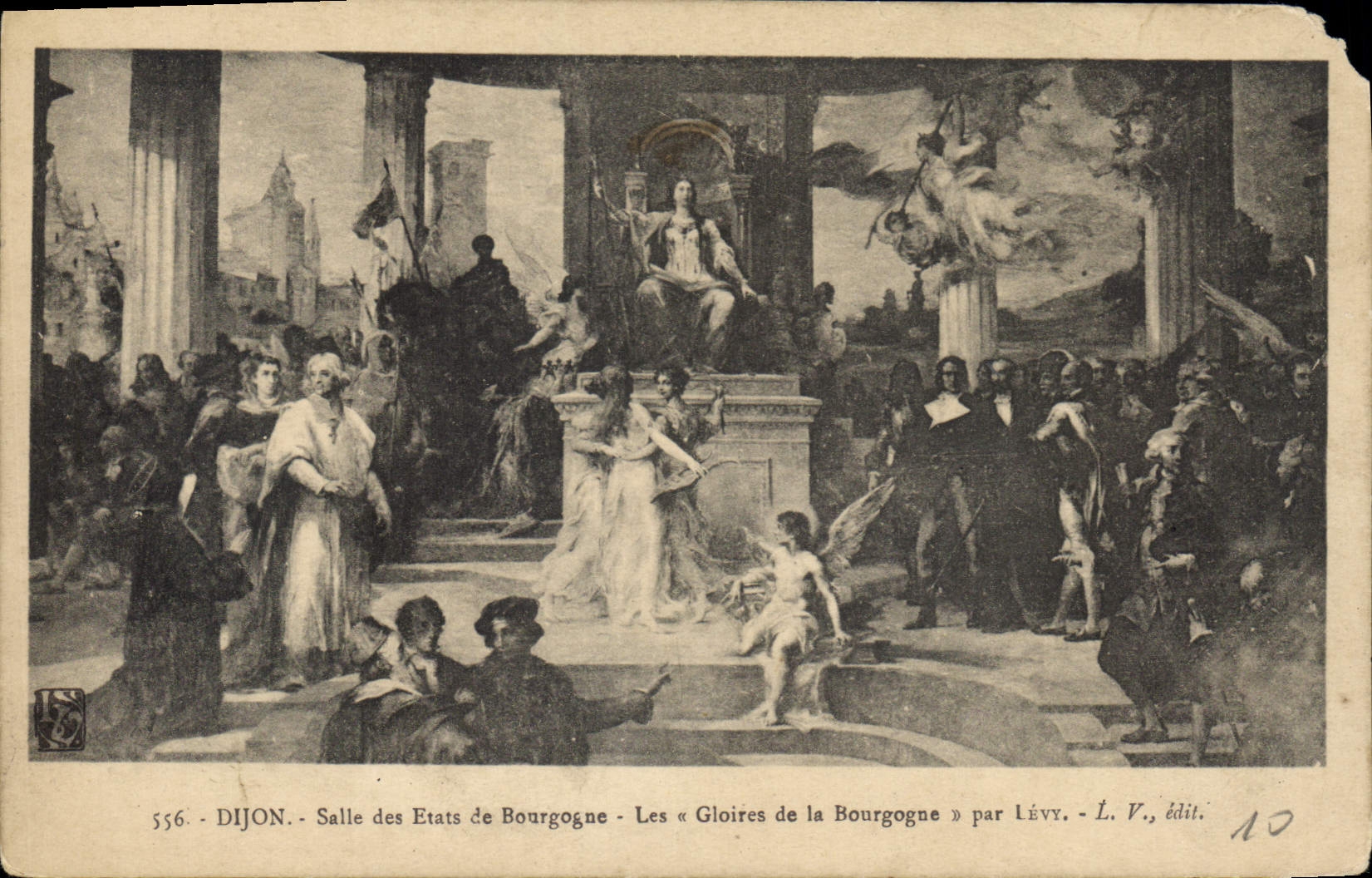 Dijon - Salle des États de Bourgogne — Les « Gloires de la Bourgogne » par Lévy - L. V., édit. 10