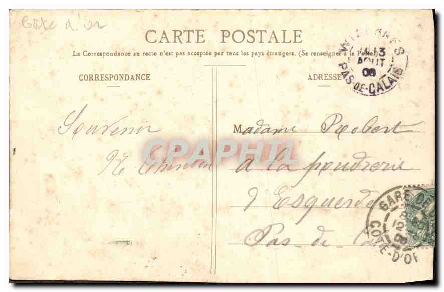 CPA Les Coins de Dijon Eglise Notre Dame prise de la rue Notre Dame  — Rückseite