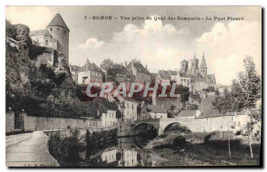 CPA Semur Vue prise du Quai des Remparts Le Pont Pinard 