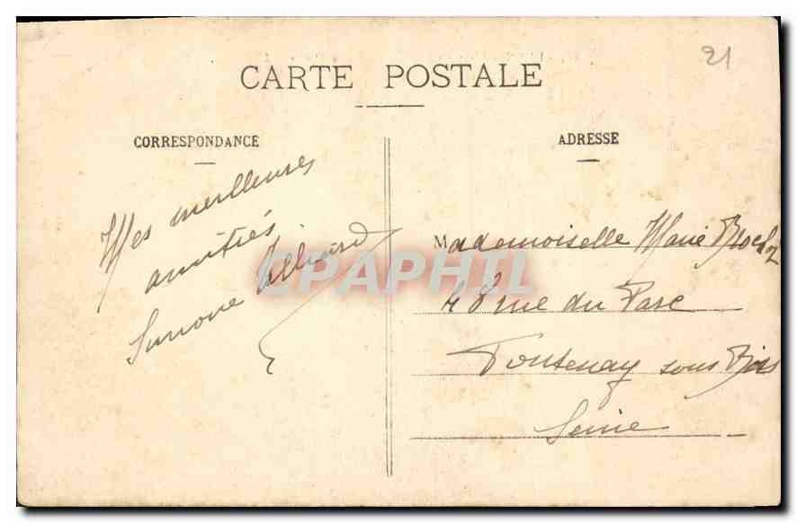 CPA Dijon Place Darcy et Hotel de la Cloche  — Rückseite