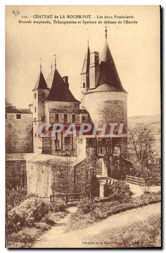 CPA Chateau de la Roche Pot Les deux Pont levis 