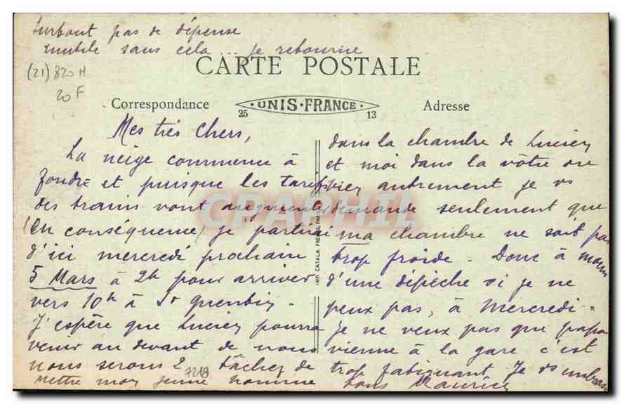 CPA Environs de Dijon Fixin Le Reveil de Napoleon  — Verso
