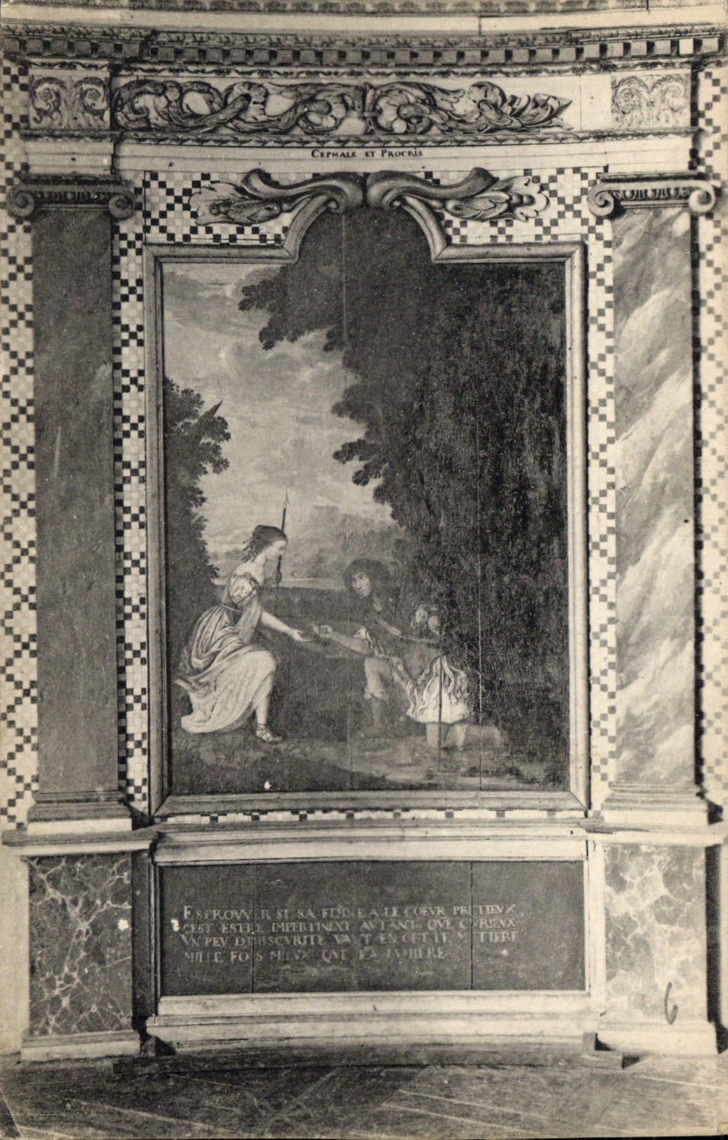 Céphale et Procris — Château de Bussy-Rabutin (Côte d'Or) — L. Hudson, photo, 5, Rue Ornano, Paris