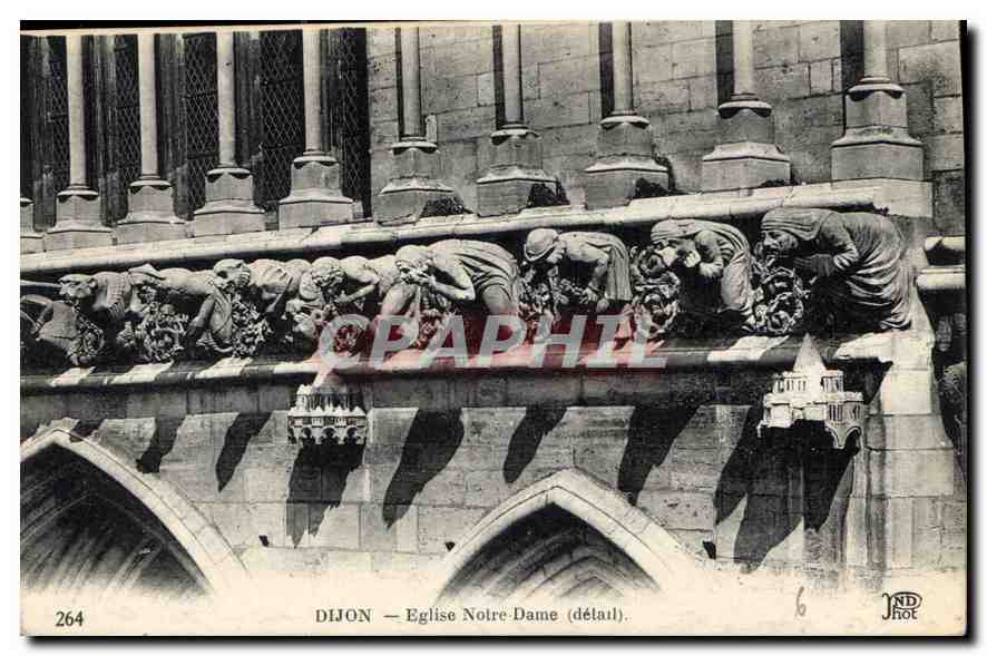CPA Dijon Eglise Notre Dame detail 