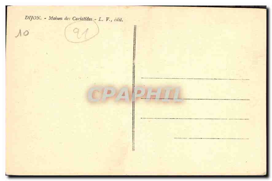 CPA Dijon Maison des Cariatides  — Rückseite
