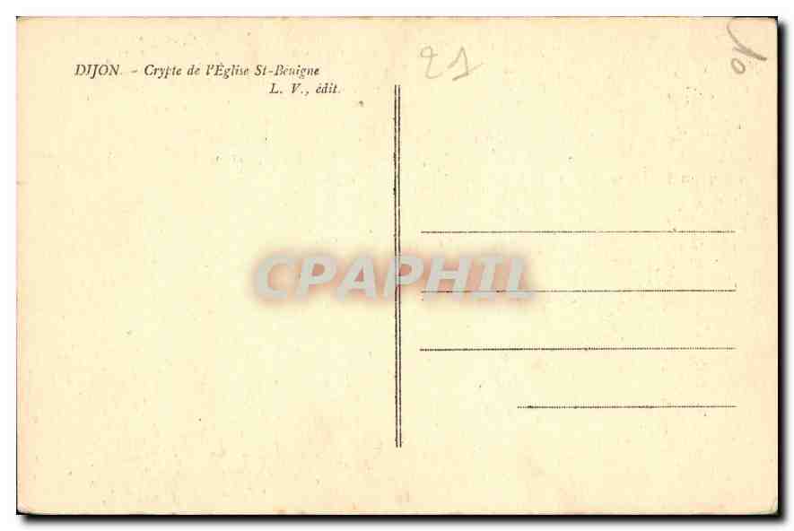 CPA Dijon Crypte de l'Eglise St Benigne  — Rückseite