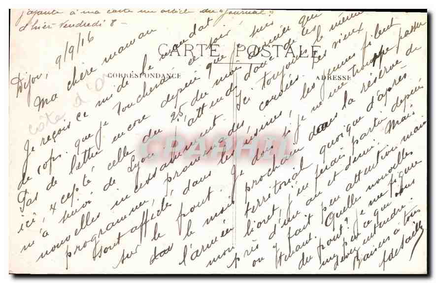 CPA Dijon Abside de la Cathedrale Saint Benigne  — Rückseite