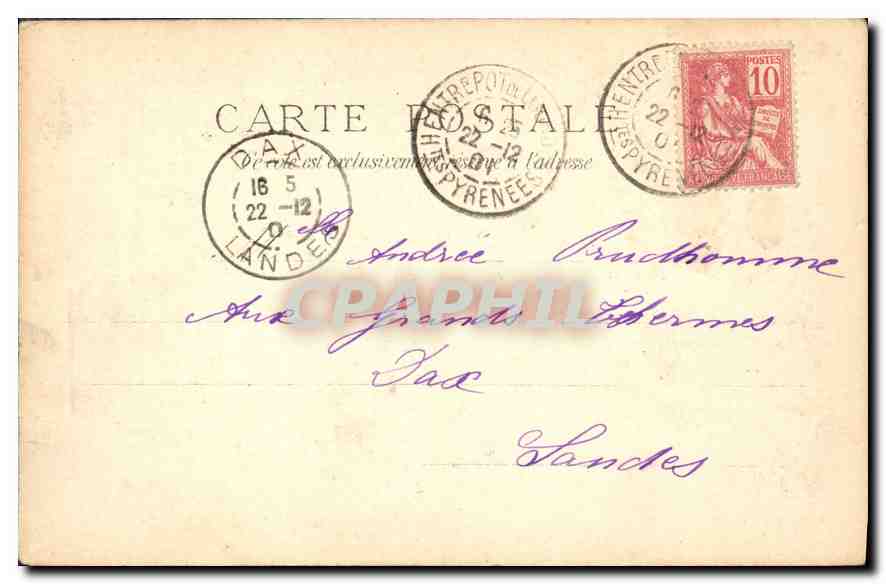 CPA Lourdes Funiculaire du Grand Jer  — Verso